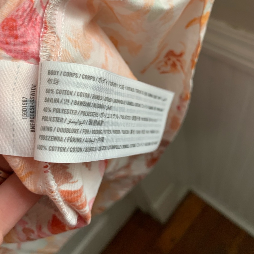 Abercrombie & Fitch Emerson Poplin Dress Small/Tall Floral Orange & Pink - Picture 5 of 5